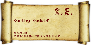 Kürthy Rudolf névjegykártya